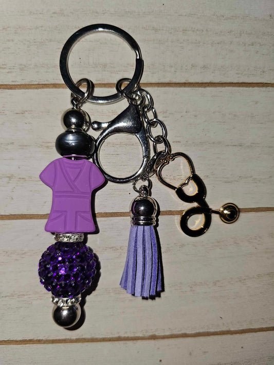 Purple Scrub Keychain